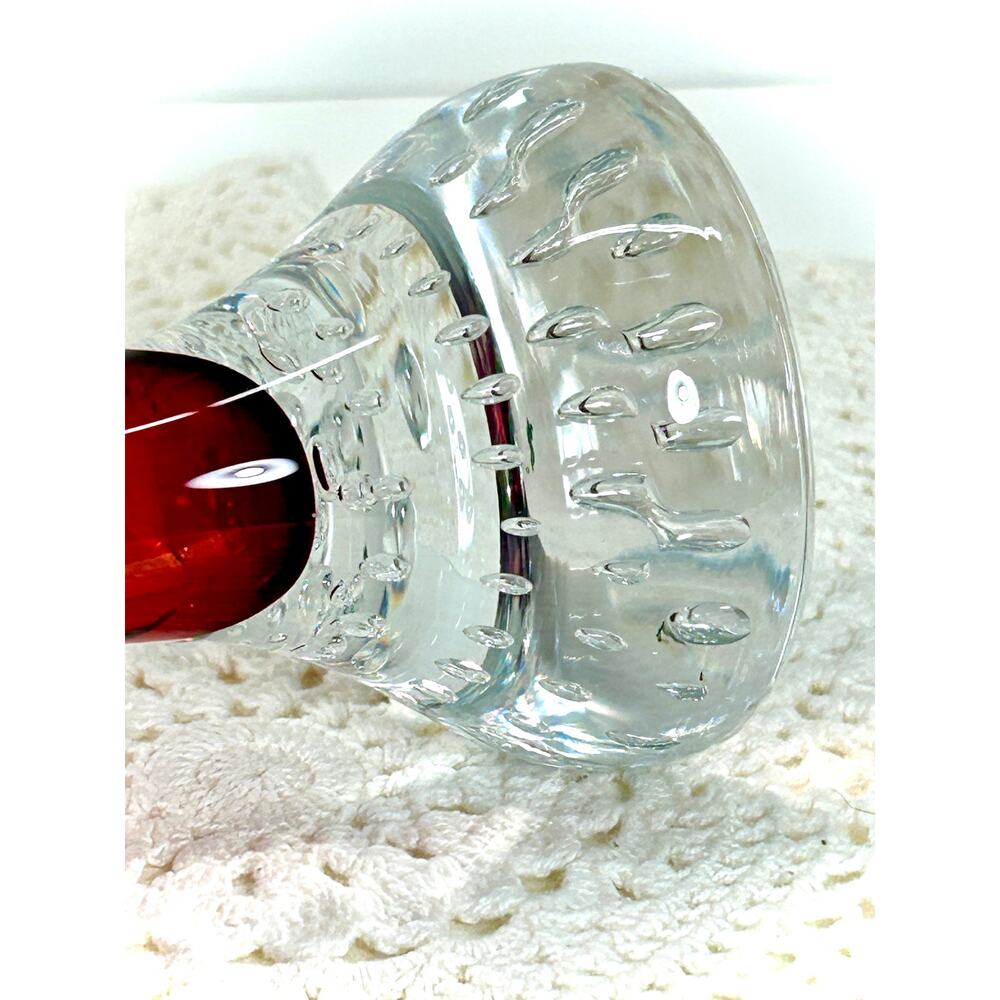 MCM Swedish Art Glass Bud Vase, 9 inch Red Bo Borgstrom - Aseda Glasbruk Studio - Picture 5 of 9